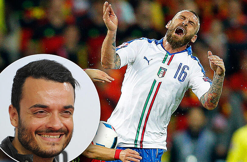 "Ich mag einfach diese Jungs, die für ihr Trikot schwitzen und bluten," sagt Giovanni Zarrella über Italiens Daniele de Rossi.