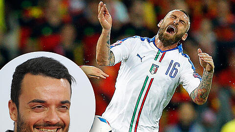 "Ich mag einfach diese Jungs, die für ihr Trikot schwitzen und bluten," sagt Giovanni Zarrella über Italiens Daniele de Rossi.