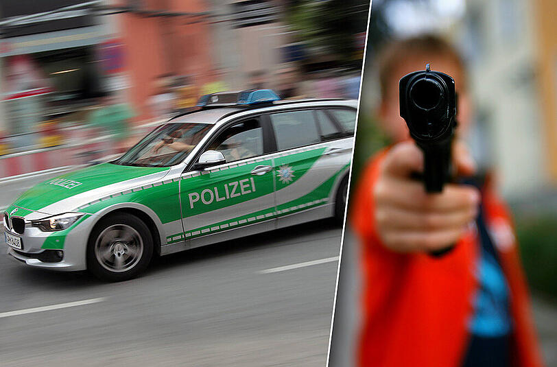 Der unbekannte Täter konnte mit rund 1.000 Euro flüchten. Er bedrohte die Ladenbesitzerin mit einer Pistole. (Symbolbilder)