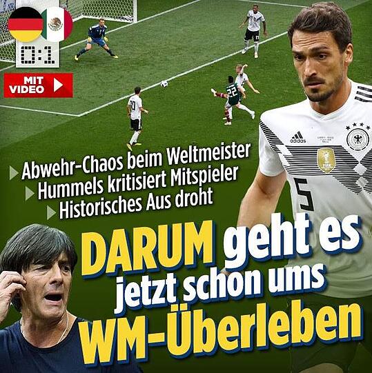 Chance vertan: Der "BILD"-Zeitung zufolge geht es für die deutsche Nationalmannschaft jetzt schon ums Überleben.
