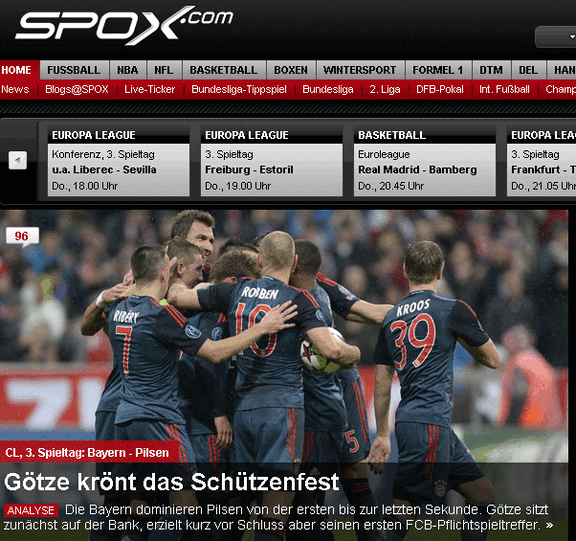 spoxx.com meint, dass Götze das Schützenfest gekrönt habe.