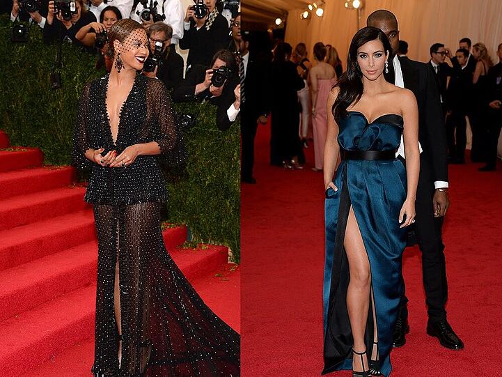 Böses Blut auf dem roten Teppich? Beyoncé Knowles (li.) und Kim Kardashian