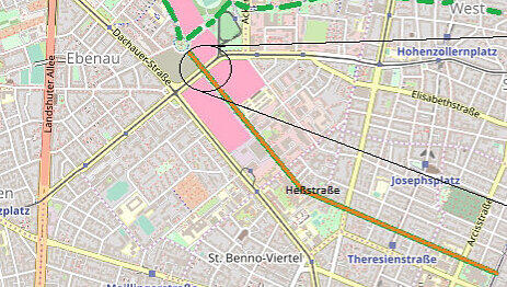 Die Idee: Die Route soll über die Heßstraße führen.