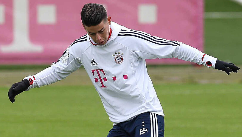 Wieder am Ball: Bayern-Star James Rodríguez. Wieder am Ball: Bayern-Star James Rodríguez.