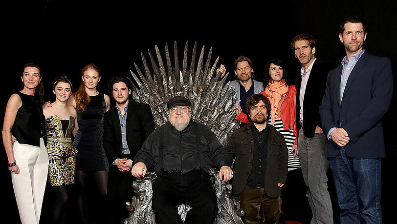 "Game of Thrones"-Schöpfer George R.R. Martin und die Schauspieler der Buchverfilmung