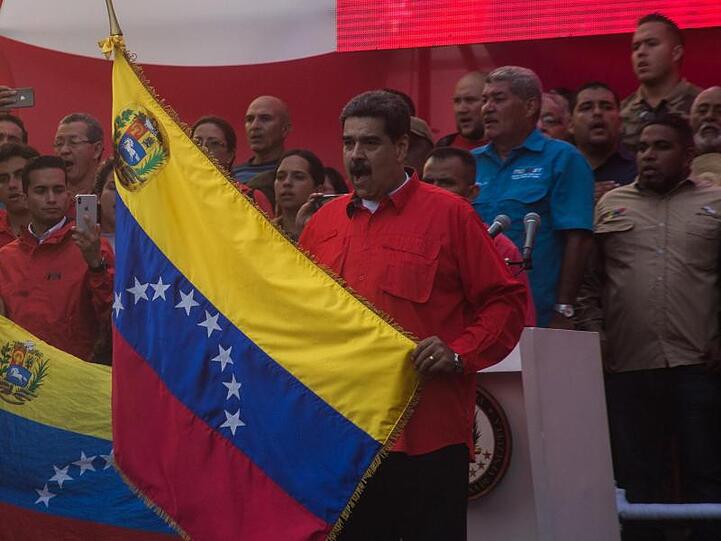Venezuela Präsident Nicolás Maduro während einer Kundgebung am Tag der Arbeit.