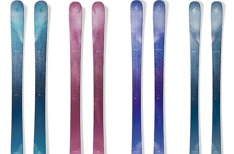 Die Skier der Freeride-Linie von Blizzard für Frauen haben einen leichten Holzkern aus Buche und Pappel, vorn und hinten kommt Carbon zum Einsatz.