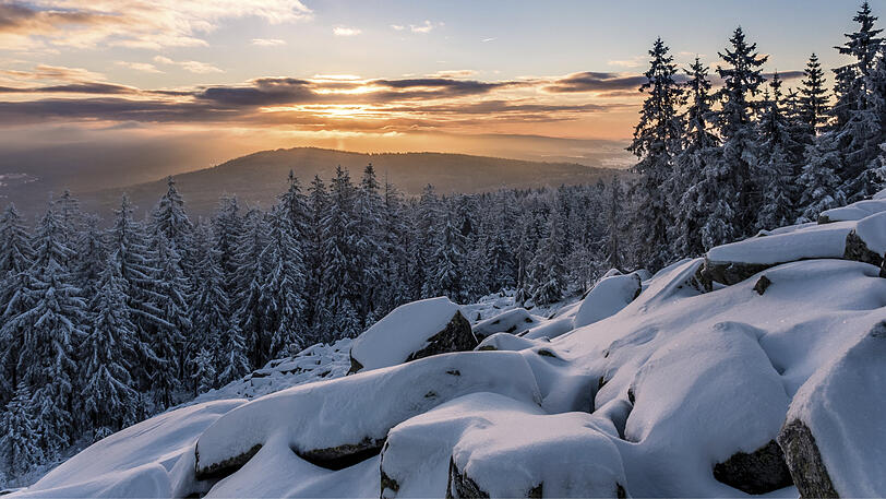 1. Platz, Kategorie B, Altersklasse 2000-2003: Florian Dalkes (17) Winter-Landschaft im Fichtelgebirge.