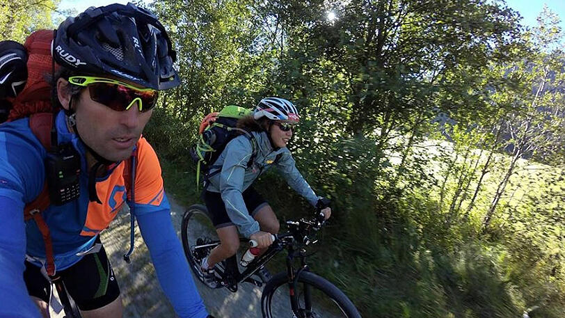 Auf dem Weg nach Graubünden: Schlickenrieder und Dahlmeier.