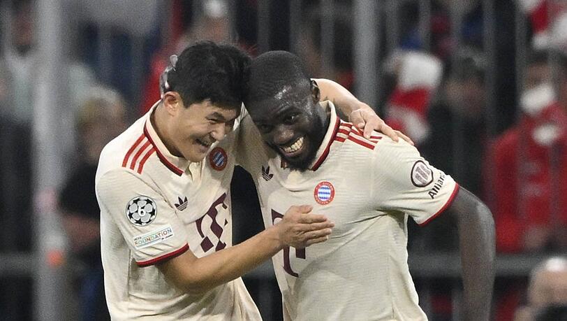 Min-jae Kim und Dayot Upamecano sind aktuell der Schlüssel für das Abwehr-Bollwerk des FC Bayern. Min-jae Kim und Dayot Upamecano sind aktuell der Schlüssel für das Abwehr-Bollwerk des FC Bayern.
