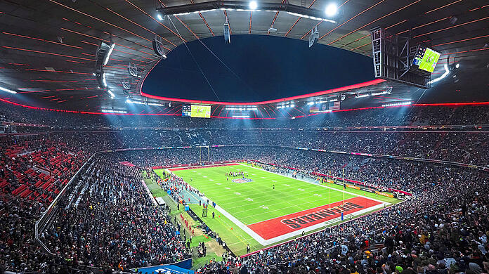 Die Tampa Bay Buccaneers gegen Seattle Seahawks spielen 2022 in der Allianzarena. Am Sonntag treffen dort
die Carolina Panthers auf die New York Giants. dpa/Archiv