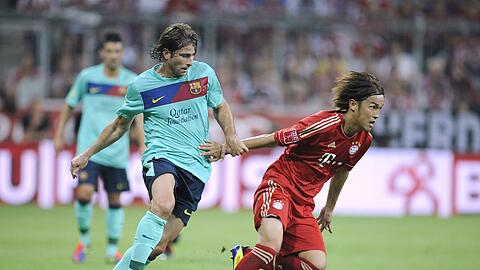 Hat schon gegen Bayern gespielt: Andreu Fontas (l.), hier mit dem FC Barcelona beim Audi-Cup im Juli 2011 beim Freundschaftsspiel in der Allianz Arena. Foto: Perenyi/Augenklick