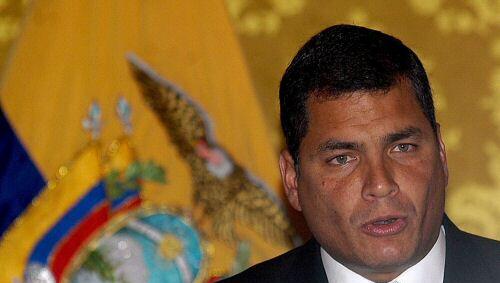 Der ecuadorianische Präsident Correa Der ecuadorianische Präsident Correa