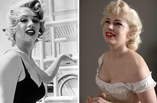 Im Film "My Week with Marilyn" wird Marilyn Monroe von der Schauspielerin Michelle Williams (r.) verkörpert.
