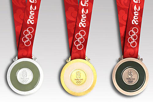 Die olympischen Medaillen der Spiele von Peking