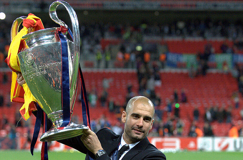 Eine seiner vielen Sternstunden mit dem FC Barcelona: Trainer Pep Guardiola 2011 nach dem Gewinn der Champions League.