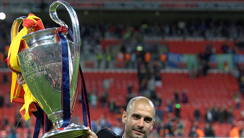 Eine seiner vielen Sternstunden mit dem FC Barcelona: Trainer Pep Guardiola 2011 nach dem Gewinn der Champions League. Eine seiner vielen Sternstunden mit dem FC Barcelona: Trainer Pep Guardiola 2011 nach dem Gewinn der Champions League.