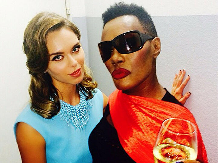 Liliana Nova und Grace Jones auf der Mailänder Fashion Week