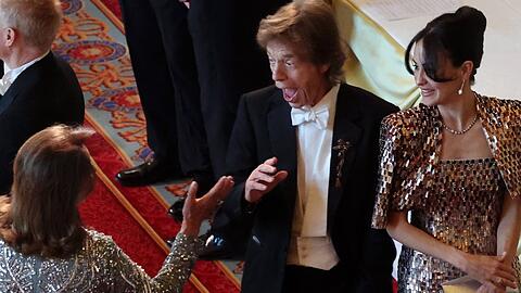 Mick Jagger hat auf Schloss Windsor sichtlich Spaß.