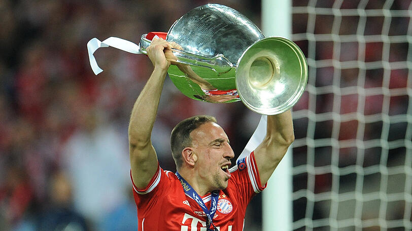 25. Mai 2013: Ribéry feiert den Champions-League-Triumph nach dem Finale im Londoner Wembley-Stadion gegen Borussia Dortmund (2:1).