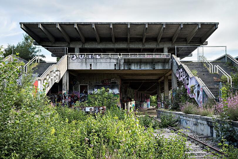 Der aufgelassene S-Bahnhof Olympiastadion.