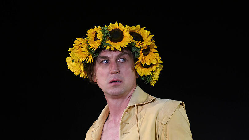 Lars Eidinger als "Jedermann" am Salzburger Domplatz, im Rahmen der Salzburger Festspielen 2022.
