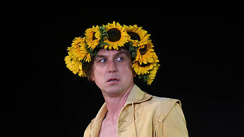 Lars Eidinger als "Jedermann" am Salzburger Domplatz, im Rahmen der Salzburger Festspielen 2022.