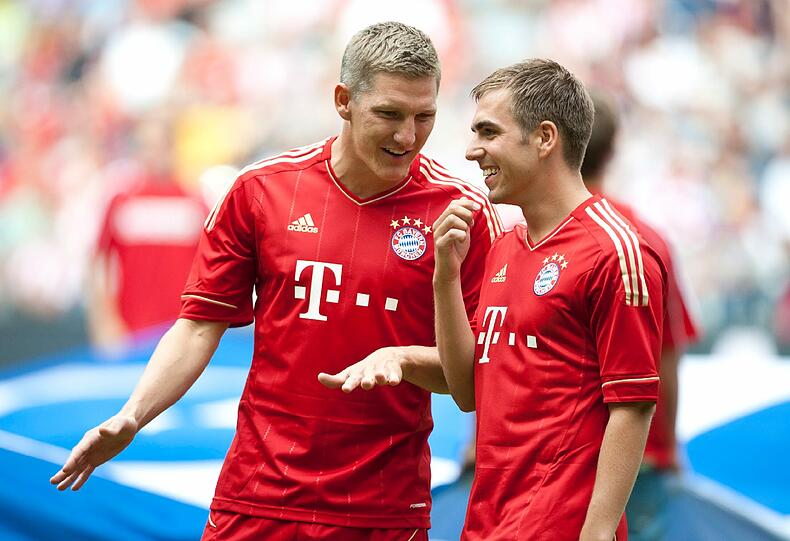 Bastian Schweinsteiger (l.) und Philipp Lahm waren guter Stimmung.
