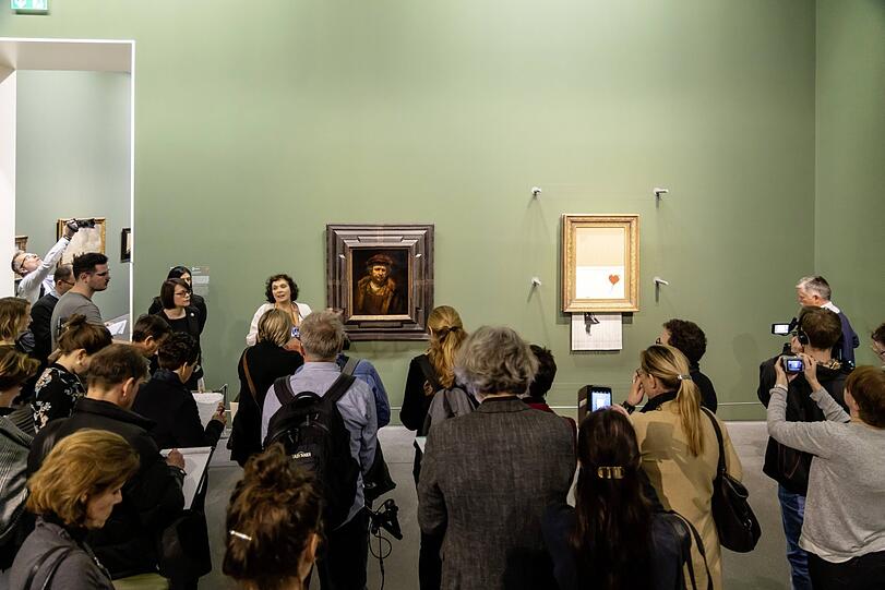 Banksy neben Rembrandt: In der Stuttgarter Staatsgalerie wurde Banksys geschreddertes Girl fast ein Jahr lang gezeigt.