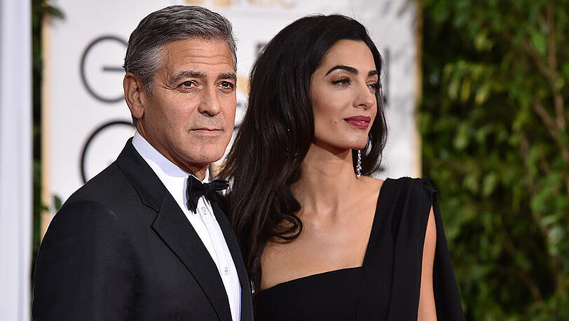Amal Clooney und ihr Mann George bei den diesjährigen Golden Globe Awards