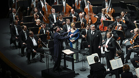 Anja Kampe, Stephen Gould und René Pape in der Aufführung des ersten Aufzugs der "Walküre".