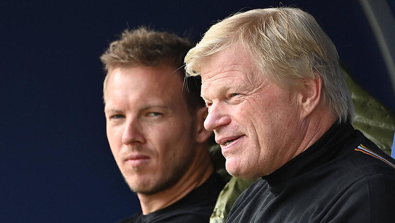 Bayern-Trainer Julian Nagelsmann (li.) und Vorstandsvorsitzender Oliver Kahn.