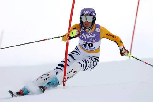 Genütliche Siegfahrt: Maria Riesch beim Kombinations-Slalom von Tarvisio