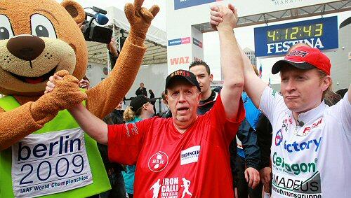 Reiner Calmund mit Joey Kelly (r.) beim Sport Reiner Calmund mit Joey Kelly (r.) beim Sport