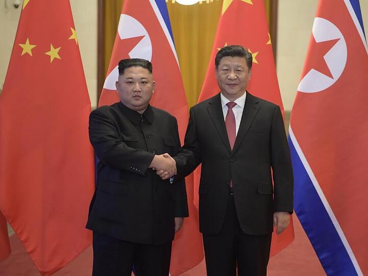 Chinas Präsident Xi Jinping im Januar zusammen mit Kim Jong Un in Peking.