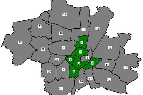 München hat bei der Europawahl Schwarz-Grün gewählt. In keinem einzigen Stadtteil gewann die SPD. In 19 Stadtteilen siegte die CSU und in sechs die Grünen: 2: Ludwigsvorstadt-Isarvorstadt (40,6). 3: Maxvorstadt (27,8). 4: Schwabing-West (26,3). 5: Au-Haidhausen (33,2). 6: Sendling (29,6). 8: Schwanthalerhöhe (34). Die SPD kassierte mit 16,9 Prozent das schlechteste Ergebnis nach 1945.
