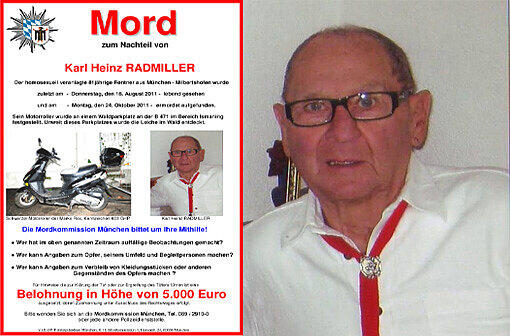 Mit einer Plakaraktion suchte die Polizei den Mörder von Karl Heinz Radmiller