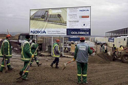 Baustelle des Nokia-Werkes in Rumänien