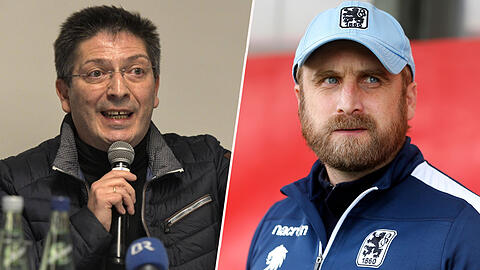 Präsidentschaftskandidat und Löwen-Trainer: Saki Stimoniaris (li.) und Daniel Bierofka.