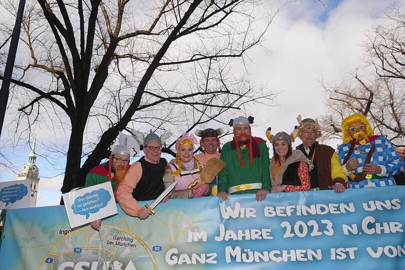 Beim Teutates! Eine keltische Splittergruppe hat sich des Wagens der CSU-Stadtratsfraktion bemächtigt...