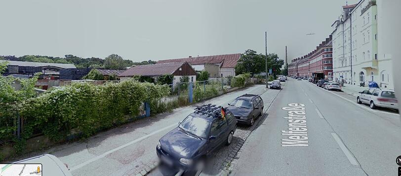 Statt Schuppen, Werkstätten und Biertragln: Hier an der Welfenstraße stehen längst schon die Wohnanlagen Welfenhöfe und Welfengärten.