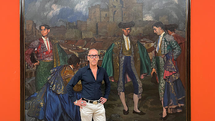 Roger Diederen, Direktor der Kunsthalle der Hypo-Kulturstiftung, und Kulturredakteurin Christa Sigg führen durch die Ausstellung.