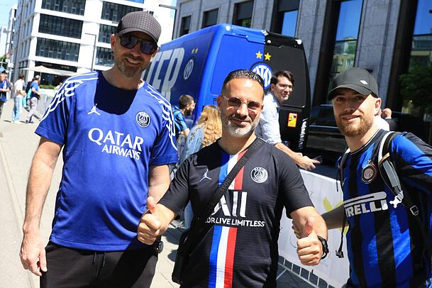Noch herrscht zwischen und über den Fans von PSG und Inter Mailand eitel Sonnenschein. Noch herrscht zwischen und über den Fans von PSG und Inter Mailand eitel Sonnenschein.