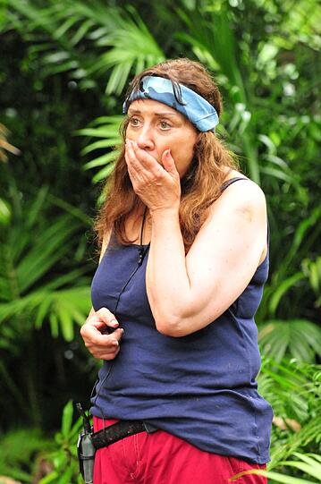 Tina York zeigte sich in der "Tierkammer" tapfer.