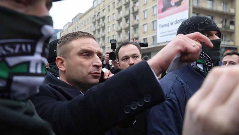 Gegen den polnischen Rechtsaktivisten Robert Bakiewicz gab es ein Urteil wegen Nötigung. (Archivbild)