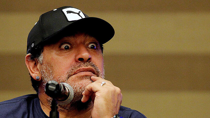 Breitseite gegen Blatter und Platini: Diego Maradona. Breitseite gegen Blatter und Platini: Diego Maradona.
