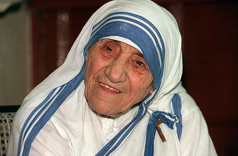 Sie war und ist wohl die bekannteste Ordensschwester der Welt: Mutter Teresa (hier im April 1995)