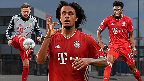 Am Bayern-Campus werden Jungstars geformt &ndash; wie etwa (v.l.) Oliver Batista Meier, Joshua Zirkzee und Alphonso Davies