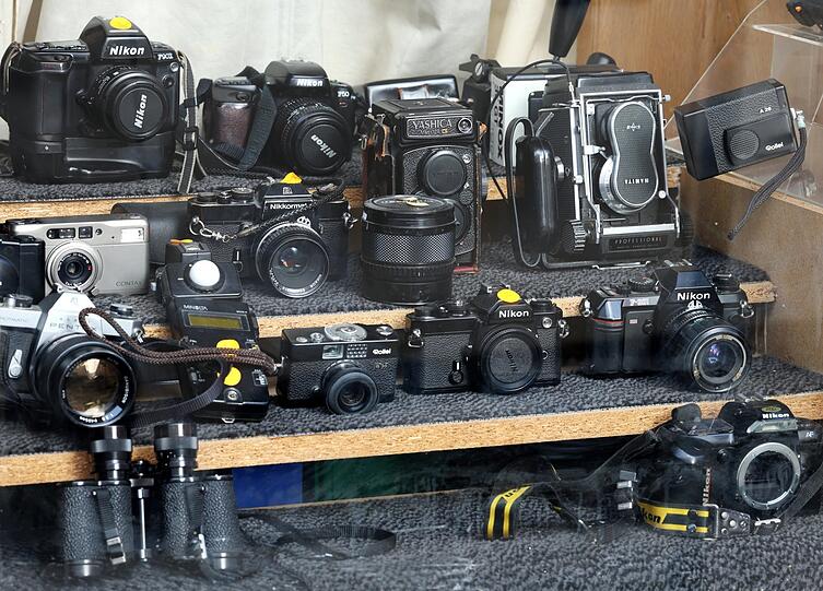 Ein Laden mit gebrauchten Kameras: Erinnerungen an analoge Zeiten.