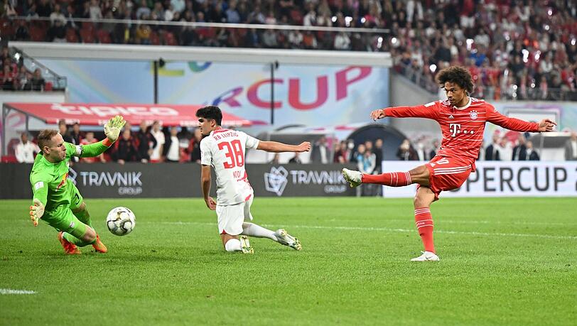 Leroys Tor-Tänzchen: Der eingewechselte Sanéerzielt im Supercup in Leipzig das 5:3.
